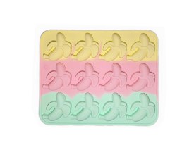 Molde silicona tricolor 12 bananas 